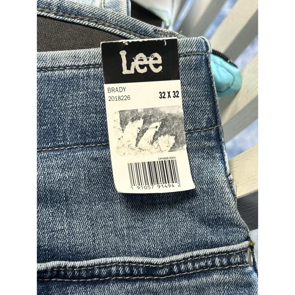 Men's New 32x32 Lee Jeans Blue Extreme Motion MVP‎ Straight-Fit Tapered-Leg 620